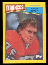 1987 Topps RULON JONES Denver Broncos Box Bottom Card
