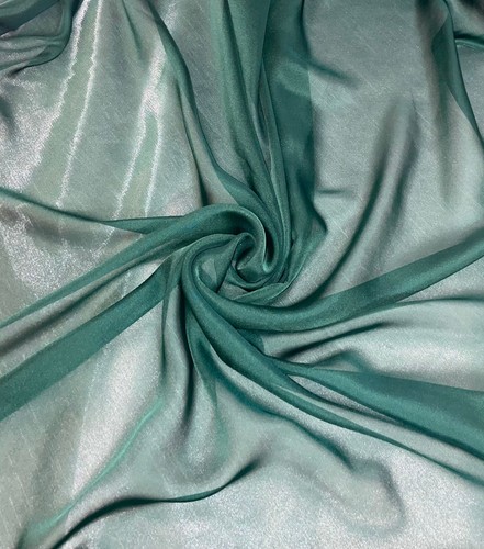 1 METER BOTTLE GREEN SOFT CATIONIC CHIFFON 100% POLYESTER FABRIC 58” WIDE - Picture 4 of 4
