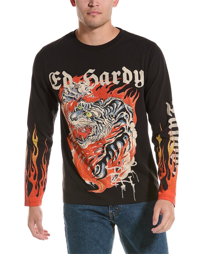Мужская футболка с огненным тигром из лимитированной серии Ed Hardy
