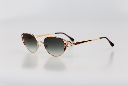 Diva 5070 F 3E, Vintage 90s gold & tortoise cat eye sunglasses women, NOS - Picture 1 of 10