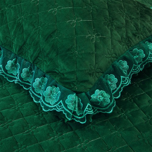 Thicken Lace Velvet Ruffle Bed Skirt Bedspread King Quilted Flower Luxury 3 Pcs - Picture 43 of 77