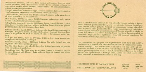 Finnland Sc 522a 1972 Volkstrachten Briefmarkenheftchen postfrisch NH - Bild 2 von 2