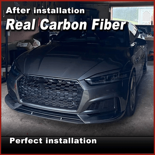 Se adapta a Audi S5 A5 B9 Sline 17-19 carbono labio delantero alerón alerón delantero - Imagen 2 de 11