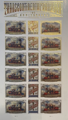 2019 Transcontinental Railroad 150th USA Forever 18-Stamp Sheet #5378-5380 NM