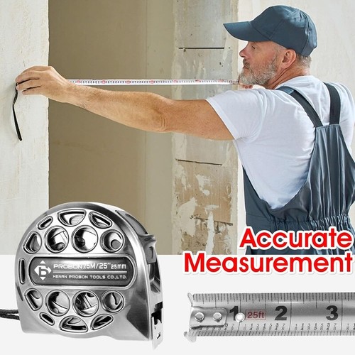 2 Pack 25ft Stainless Steel Tape Measure Double Sided Waterproof Measuring Tool - Picture 8 of 9