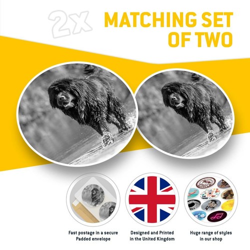 2 x Vinyl Aufkleber 20 cm (BW) - Neufundland Hund Welpe süß #38223 - Bild 2 von 8
