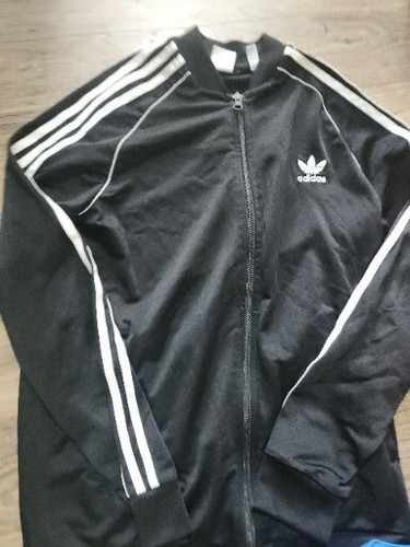 lot of 3 Adidas Track Jacket Youth Size XL 16 Black White 3 Stripes Full Zip up - Picture 2 of 8