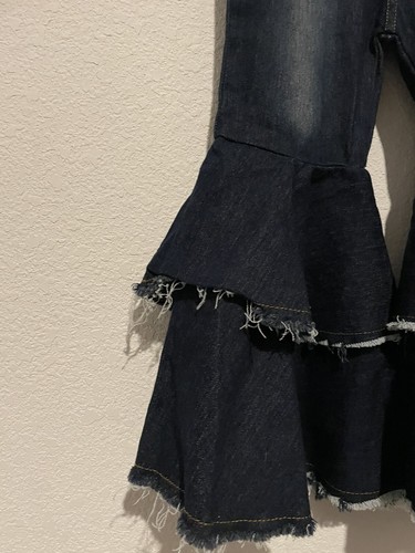 US Kids Girls Bell Bottom Elastic Waist Denim Pants Casual Flare Jeans Size 6 - Picture 3 of 7