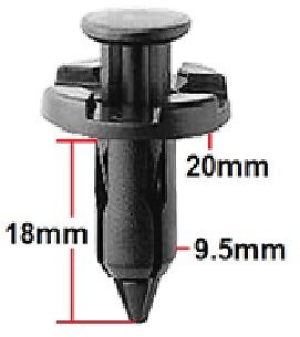 Bumper Universal Clip 18mm Suit Subaru Pack Flat Head Plastic Clips x 10 - Picture 2 of 2