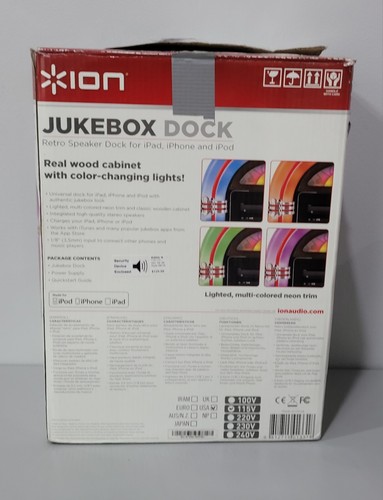 Altoparlante retrò Ion Jukebox Dock - 30 pin iPhone iPod testato funziona IN SCATOLA PULITA - Foto 12 di 19