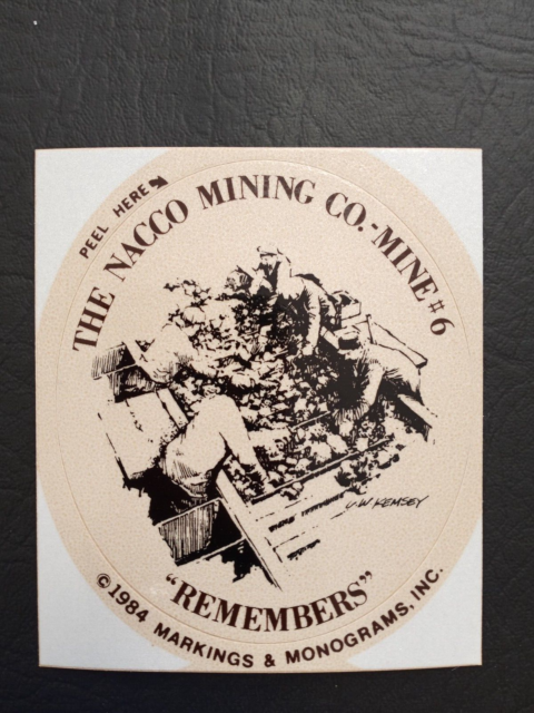 NICE OLDER 1980's NAC NACCO COAL COMPANY COAL MINING STICKER NICE OLDER 1980's NAC NACCO COAL COMPANY COAL MINING STICKER