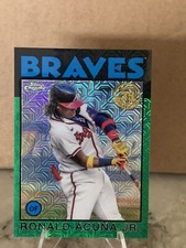 2021 Topps Silver Pack Series 2 1986 Chrome Baseball Green /99 Ronald Acuna Jr