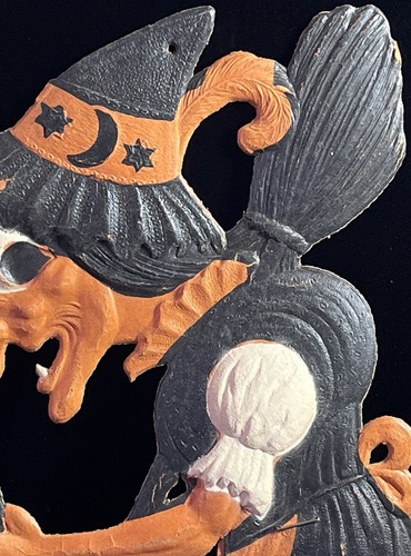 "Antiguo cartón troquelado Bruja Caminante 1920-1930 Alemania 16"" (B)" - Imagen 3 de 15