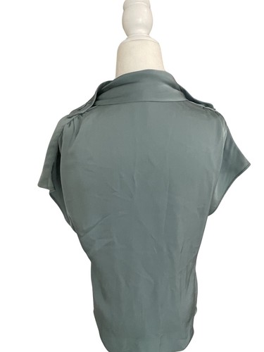 Gucci Silk Blouse 44 Ladies Blue Silk Tie Neck Top - Picture 4 of 10