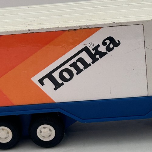Vintage Mini Tonka Toy Pressed Steel Semi Truck TRAILER SET - Picture 5 of 12