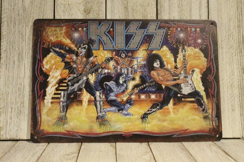 Insegna Poster Latta Kiss Alive Live in Concert Look Vintage Stile Fumetto CD - Foto 5 di 5