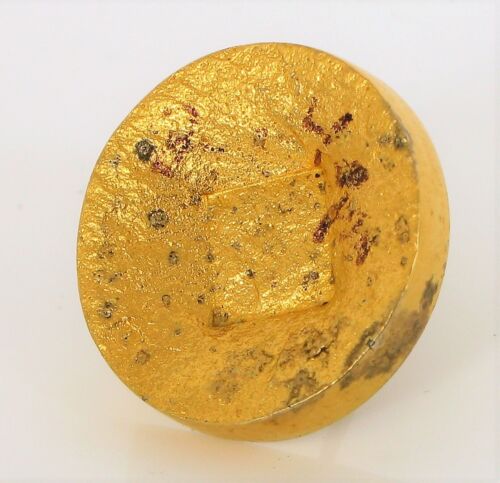 VINTAGE 14K YELLOW GOLD DESIGNER CUSTOM SINGLE EARRING ROUND BOLD STUD 2.4 GRAMS - Picture 1 of 2