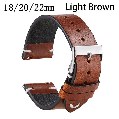 Oil Wax Leather Cowhide Watch Bracelet Watchband Leather Watch Strap 18/20/22mm - Picture 25 of 28