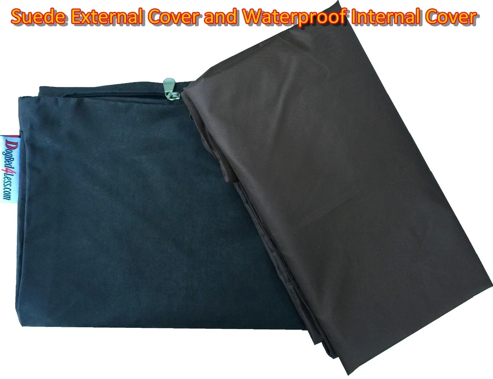 ESPRESSO SUEDE COVER + INTERNAL Waterproof Duvet Case for Dog Pet Bed Pillow