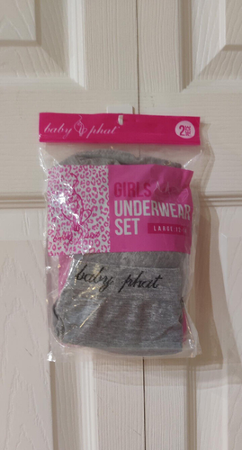 Baby Phat Girl’s 2pc Gray Bralette Underwear Set Large 12-14 NEW - Picture 1 of 2