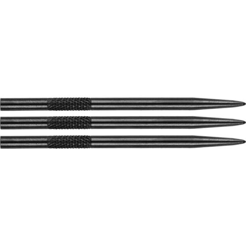 BLACK KNURLED 45mm BULLS STEEL TIP DART REPLACEMENT POINTS PACK OF 3 - Picture 2 of 2