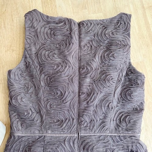 Adrianna Papell Lavender Formal Dress Knee 8 Silk Blend Purple Mesh Lined - Picture 5 of 10