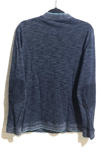 Robert Graham Heather blu full zip cotone manica patch maglione giacca uomo 3XL - Foto 2 di 13