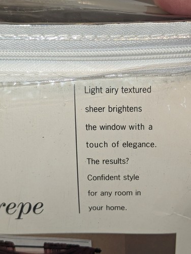 Wamsutta Crinkle Crepe Scarf Curtain 50" x 216" Beige Harve - Picture 4 of 6