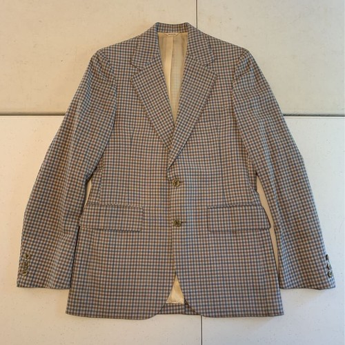 Vintage Reynolds-Penland Herren Zwei Knopf Anzug grau kariert gefüttert Taschen USA M - Bild 2 von 9