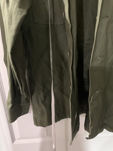Vtg US Army Type 1 OG-107 Sateen Cotton Utility Shirt 16 1/2x 34 - Picture 5 of 8