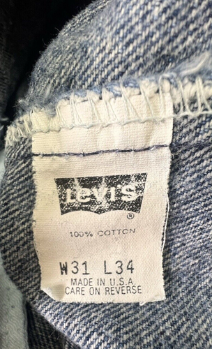 VINTAGE LEVI'S 550 XX HERREN 31X34 STONE WASH BAUMWOLLE DENIM BLAU JEANS - Bild 2 von 11