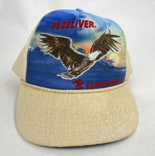 Rare Soaring Eagle 1980s Bamboo Mesh Snapback Trucker Hat USPS EXPRESS US MAIL