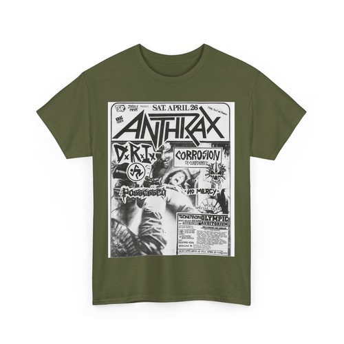 Anthrax Vintage Punk Rock Flyer Unisex Heavy Cotton Tee - Picture 16 of 25
