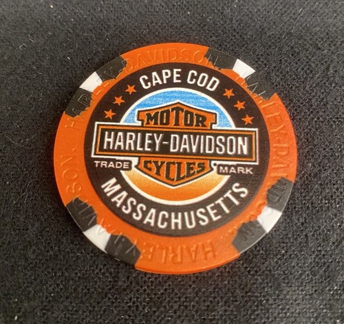 Cape Cod, Massachusetts Harley Davidson Poker Chip / Metallic Orange - Bild 2 von 3
