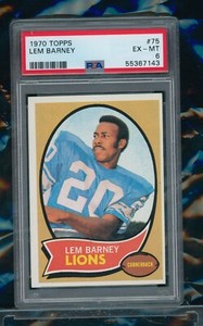 1970 TOPPS Lem Barney Rookie #75 PSA 6 🚨RC HOF Detroit Lions WOW
