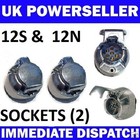 2 x 7 PIN METAL ALLOY SOCKETS 12N & 12S Towbar Towing Electrics caravan trailer