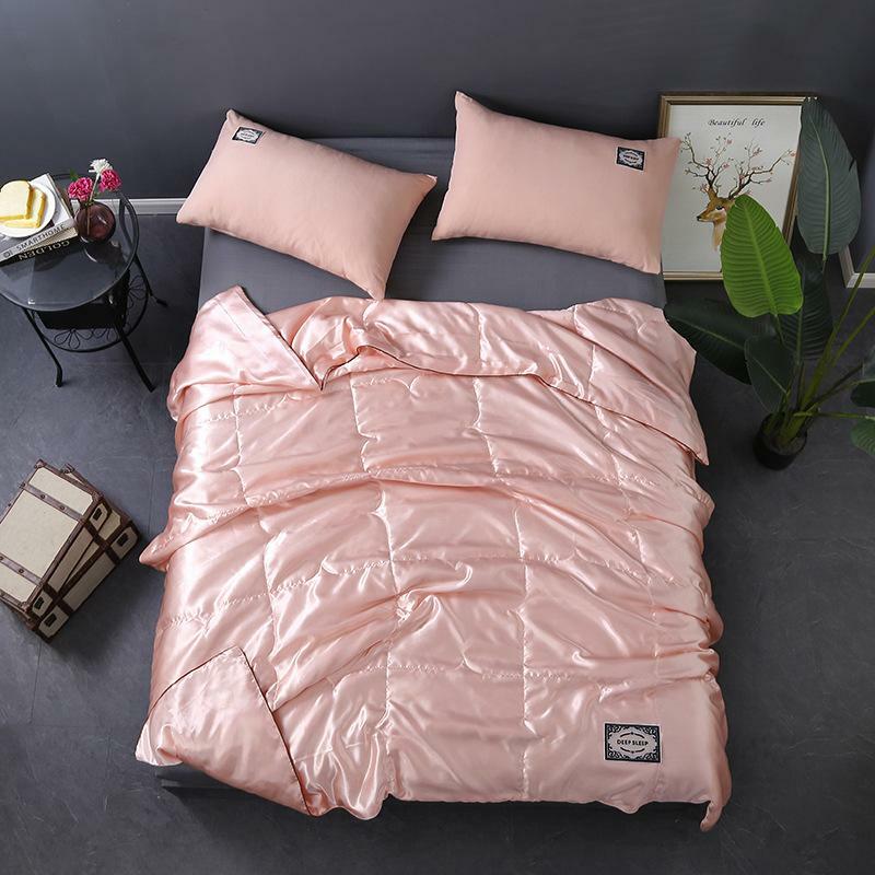 Summer Solid Colors Ice Silk Washed Comforter For Bed Sofa Adult Kids Soft Quilt Wyprzedażowa obniżka