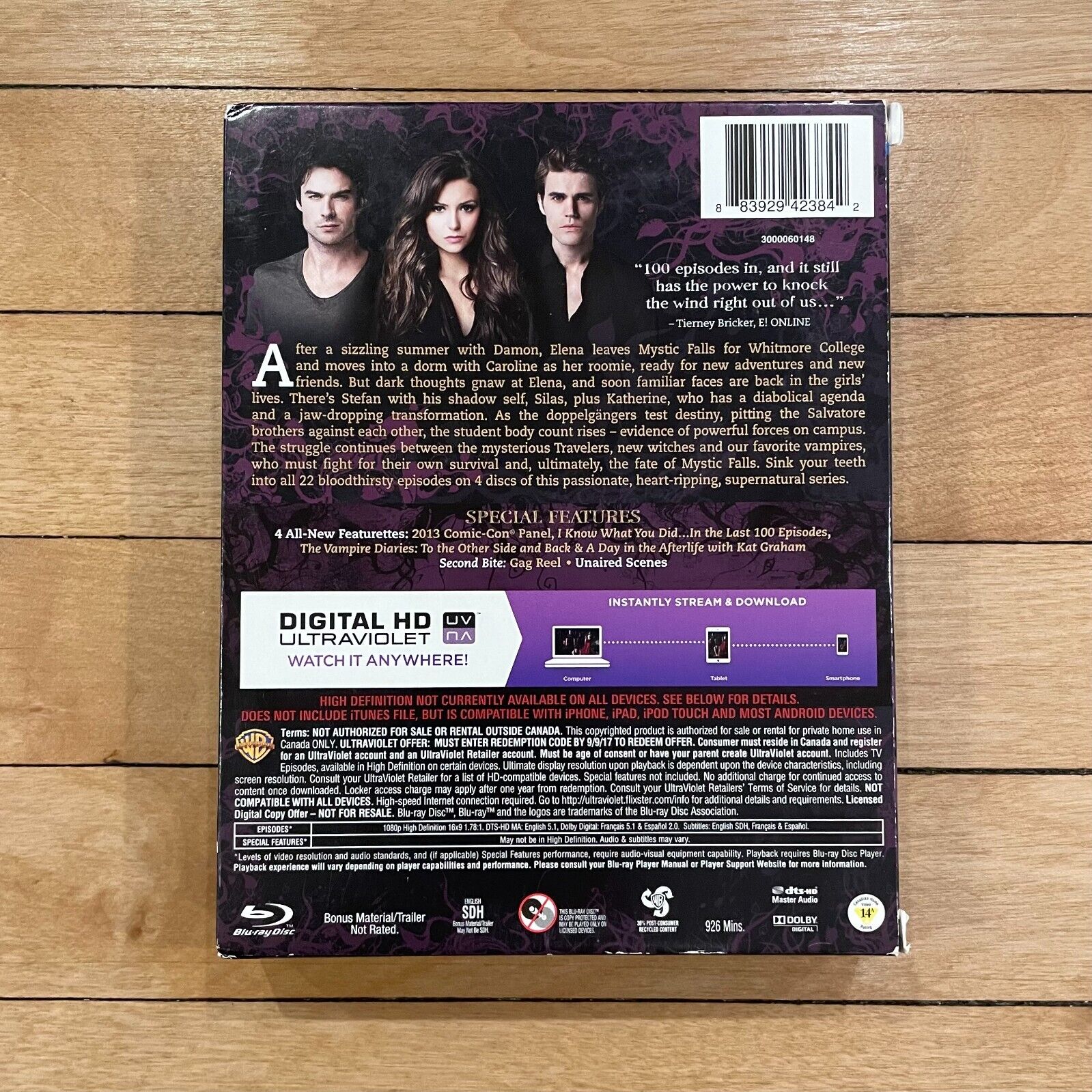 The Vampire Diaries: The Complete Fifth Season (Blu-ray/DVD, 2015, 9-Discs)