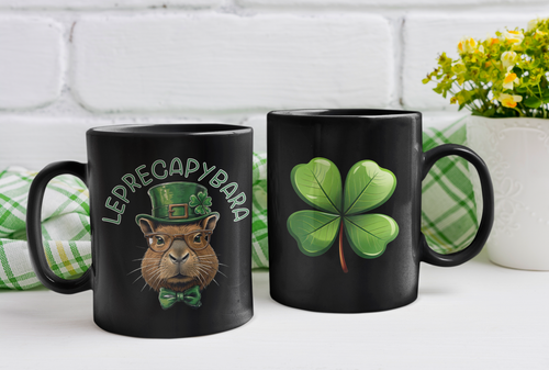 Leprecapybara St Patricks Day Capybara Lover Gift Mug - Picture 2 of 11