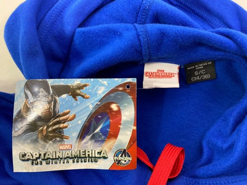 Marvel Captain America Herren S blau Bürgerkrieg Distressed Schild Hoodie neu mit Etikett - Bild 7 von 10