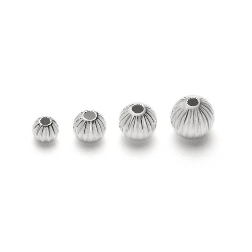 10Pcs 925 Sterling Silver CORRUGATED ROUND Spacer Beads 3mm 4mm 5mm 6mm 7mm 8mm - Picture 5 of 6