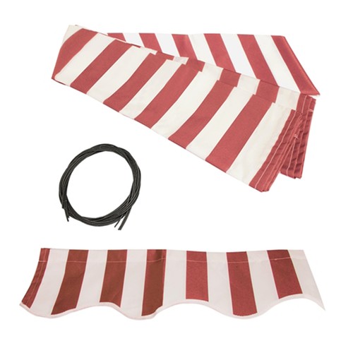 ALEKO Manual 8 x 6.5 feet Retractable Patio Awning Red and White Stripes - Bild 3 von 13