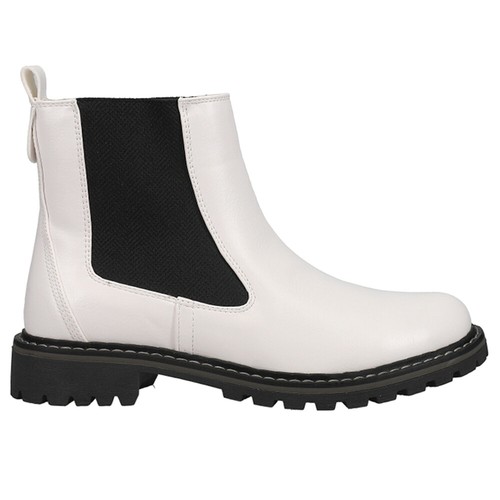 Corkys To Be Honest Round Toe Chelsea Pull On Booties Womens White Casual Boots