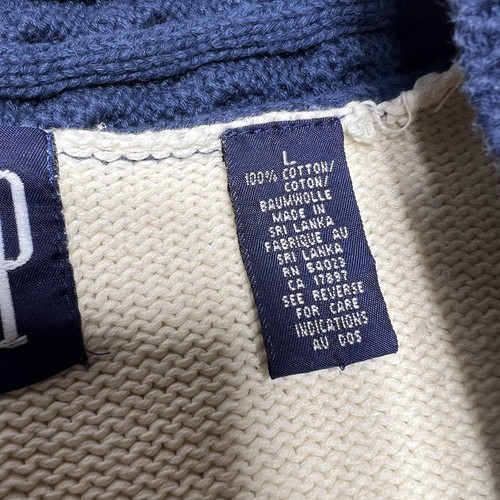 Suéter Vintage GAP Para Hombre Talla Grande Crema Cuello en V Cable Tejido Años 90 Cricket Preppy - Imagen 5 de 7