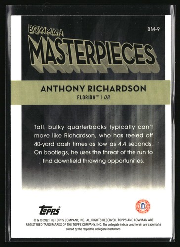 Anthony Richardson 2022-23 Bowman's Best University Florida Gators - Picture 2 of 2