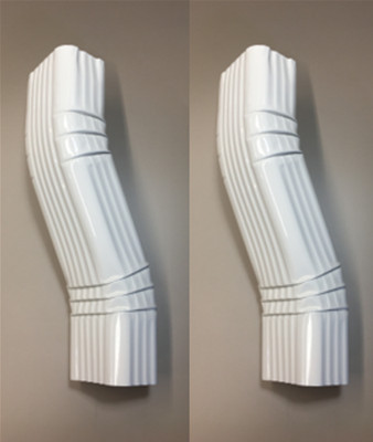 Gutter Downspout OFFSET 2x3 White (Gloss) Aluminum | Offset=3''|A-Style | 2 PACK