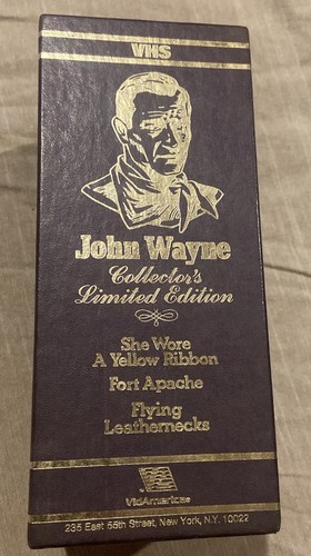 JOHN WAYNE COLLECTOR'S LIMITED EDITION BOX SET OF 3 VHS TAPE CLASSIC WESTERNS - Picture 2 of 5