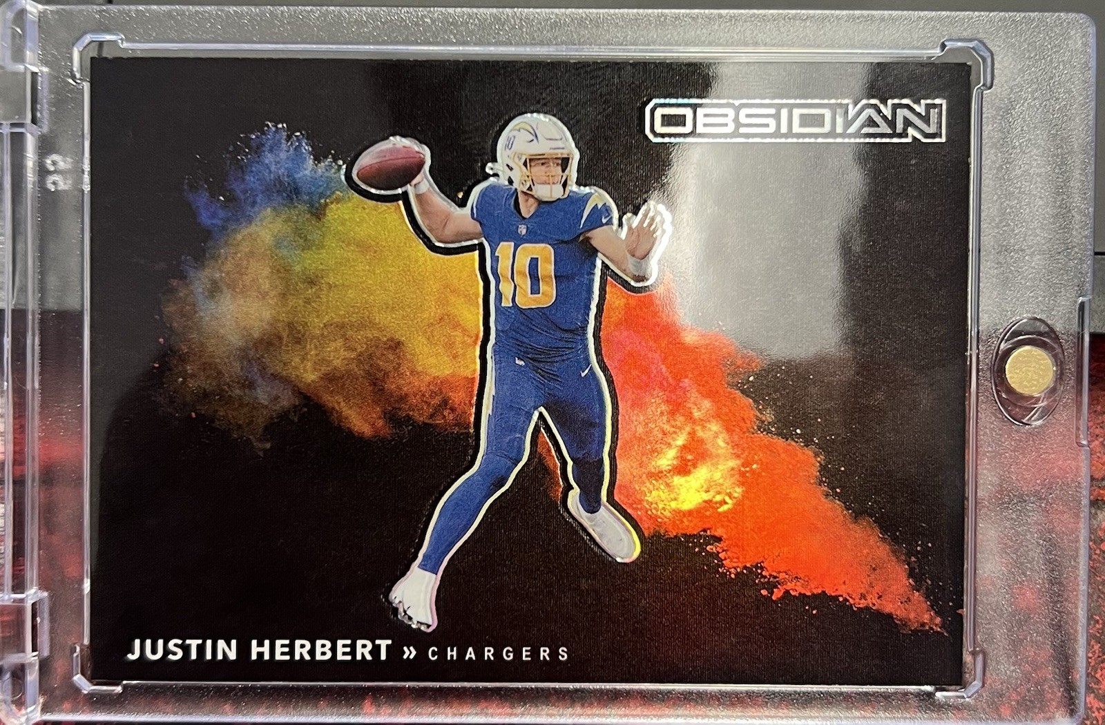 2021 Obsidian Justin Herbert Color Blast Black SSP #CB-9 CASE HIT Chargers
