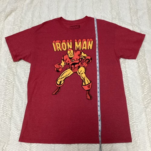 Marvel Comics Iron Man Grafik T-Shirt Herren Größe L Superheld Rot Gelb