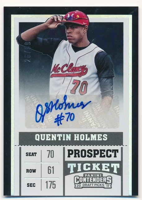 QUENTIN HOLMES 2017 PANINI CONTENDERS PROSPECT TICKET #58 SP AUTO #26/99 MINT